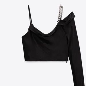 Zara off shoulder chain top